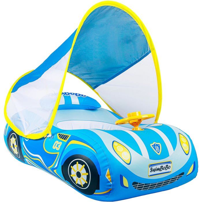 Flotteur de piscine gonflable pour bébé avec siège double et 2 anneaux