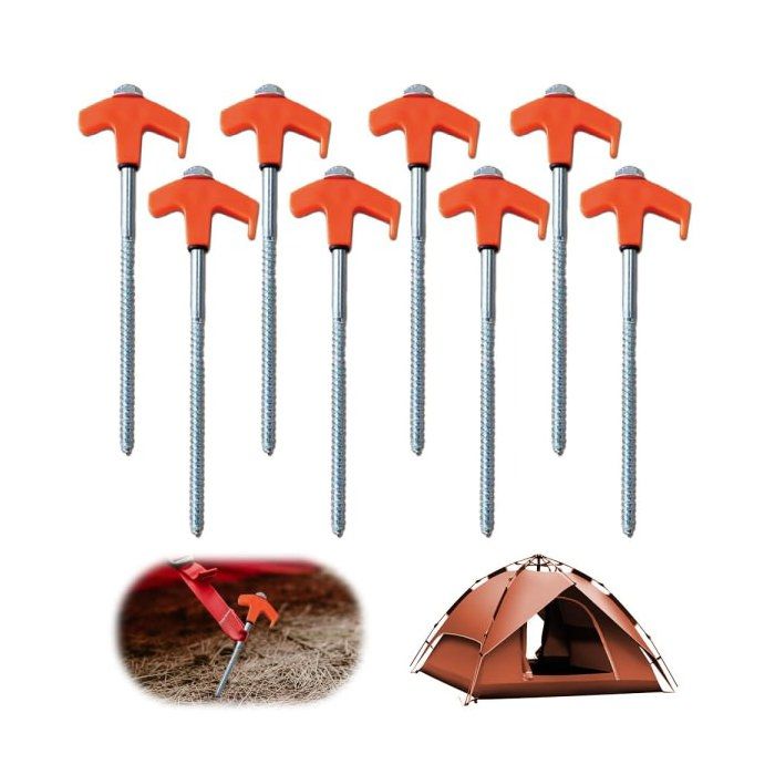 Piquets de tente à visser de 20 cm - Piquets de tente à visser et à percer Piquets de tente robustes