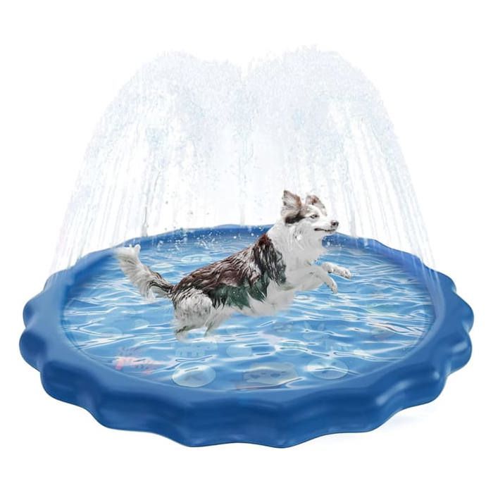 Tapis deau pour chien (format lettre 170 cm) tapis de jeu deau avec arroseur tapis de jeu deau pour chien