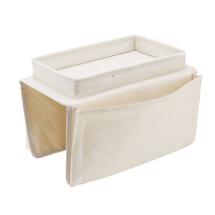 1 Plateau de canapé tissu Oxford 600D poches latérales rangement télécommande tasse salon fauteuil .
