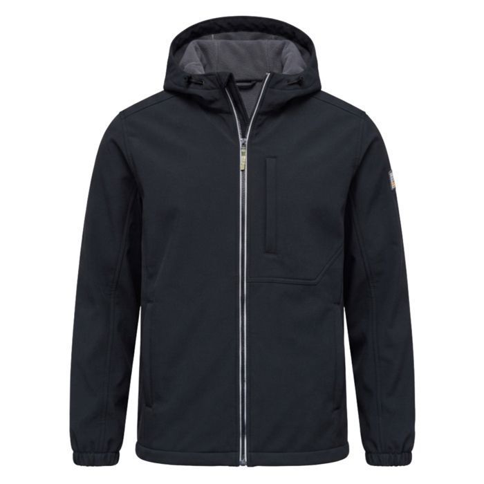Blouson à capuche dhiver homme - Ombre - C581 - softshell - zippé - Noir