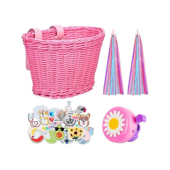 Panier de vélo enfant - Sangles réglables Résistant à leau - Rose et violet