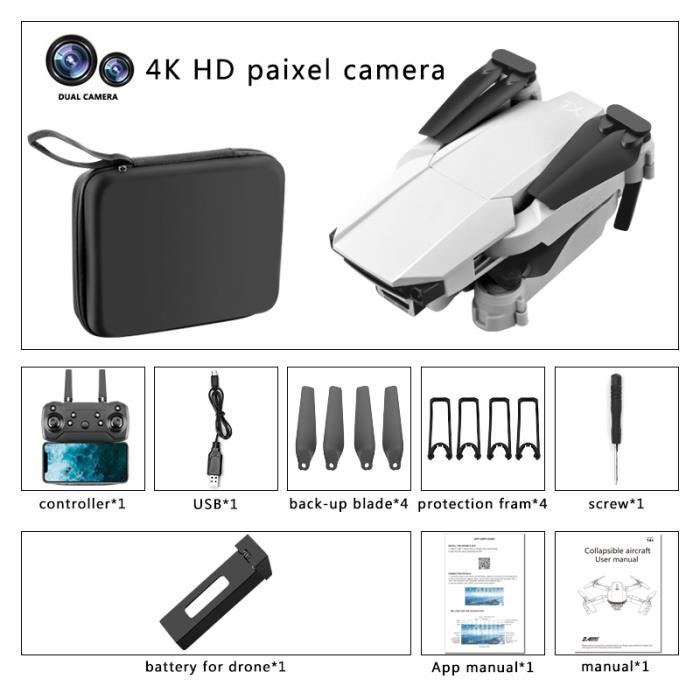 ZERONE Drone quadrirotor Drone avec caméra pour adultes, quadcopter RC