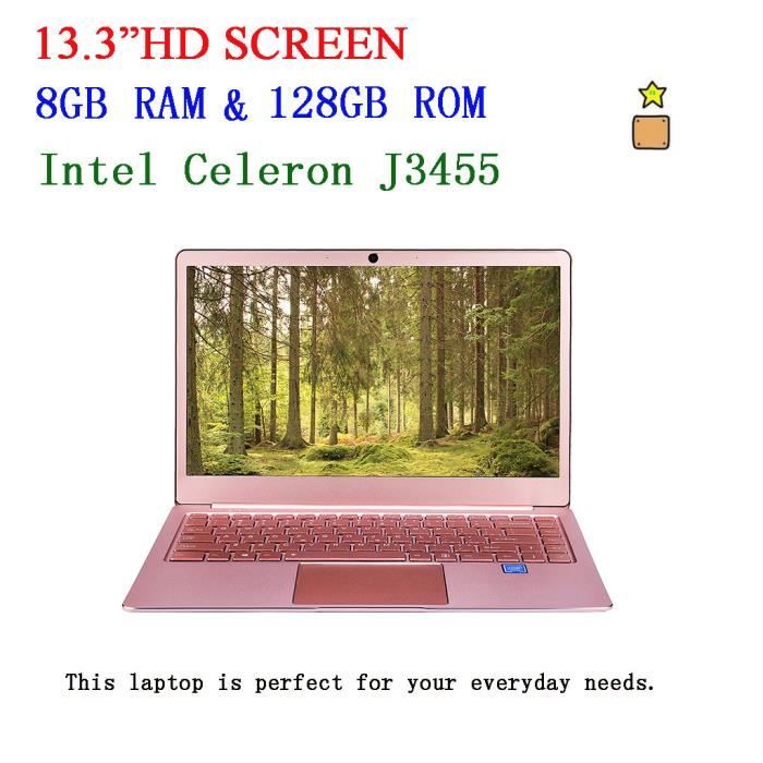 Achat PC Portable Ordinateur portable 13,3 pouces de qualité supérieure Intel Celeron J3455 8 Go de RAM WIn10 @whicloudX6621 pas cher