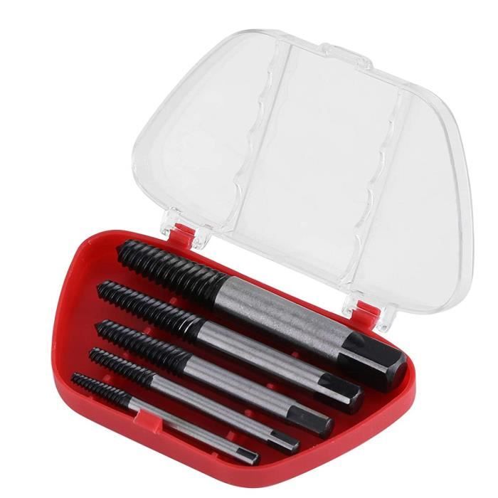 Extracteur de vis cassé 5Pcs GCR15 Acier à outils Boulon endommagé Vis Extracteur de foret