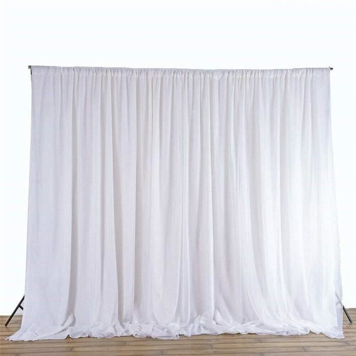 Toile De Fond Photo 3x6 M Blanc - Fond Pliable En Polyester Lavable Pour Studio, Mariages, YouTube, Streaming