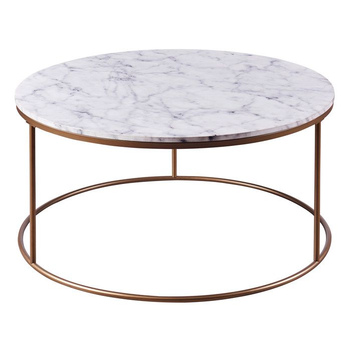 Table basse rondeTeamson Home marbre/dore 91 X 91 X 46