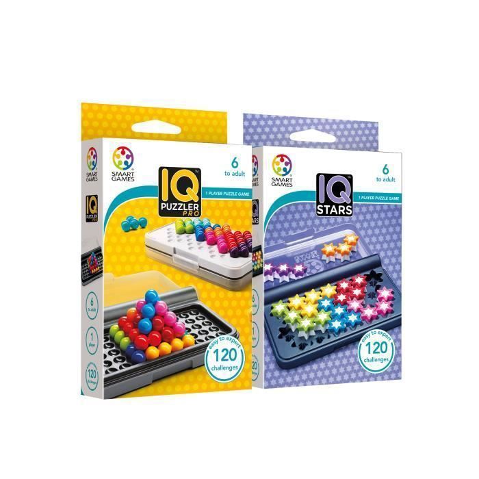 IQ Puzzler Pro + IQ Stars - Puzzle Enfant 6 Ans - Jeu De Societe Enfant 6 Ans - Jeux De Société Enfant - 240 défis - Jeux Voyage