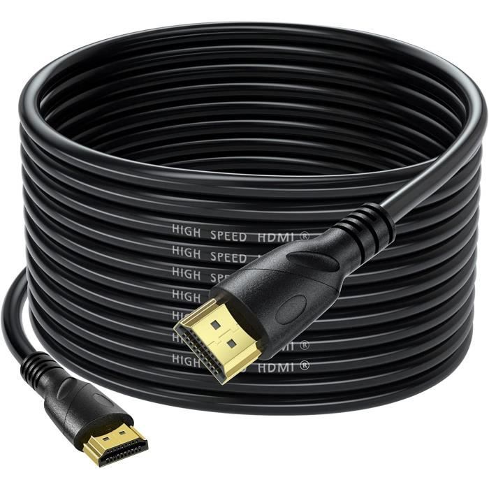 Câble HDMI 4K 10m (HDMI 2.0,18Gbps) Connecteurs Plaqués Or Ultra Haut  Débit, Retour Audio Ethernet, Vidéo 4K, FullHD1080p 3D C[1514] - Cdiscount  Informatique