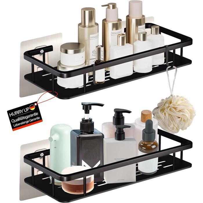 Étagères De Salle De Bain Étagère D'angle De Salle De Bain Sans Perçage, Espace Antirouille, Support De Rangement De Douche En Aluminium, Porte- Shampooing, Accessoires De Salle De Bain Et De Douche