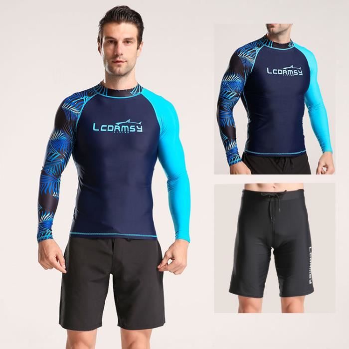 XL 60 70kg Maillot de bain manches longues pour homme