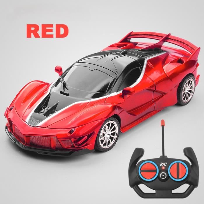 Voiture radiocommand?�e RC 4DWC pour enfant, v?�hicule de sport ?� grande vitesse avec lumi?�re LED 