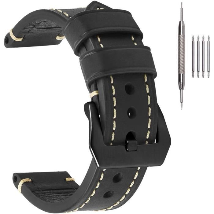 Bracelet De Montre Large En Cuir Clouté Pour Homme - Boucle De Fermeture, Neuf Sans Emballage, Générique