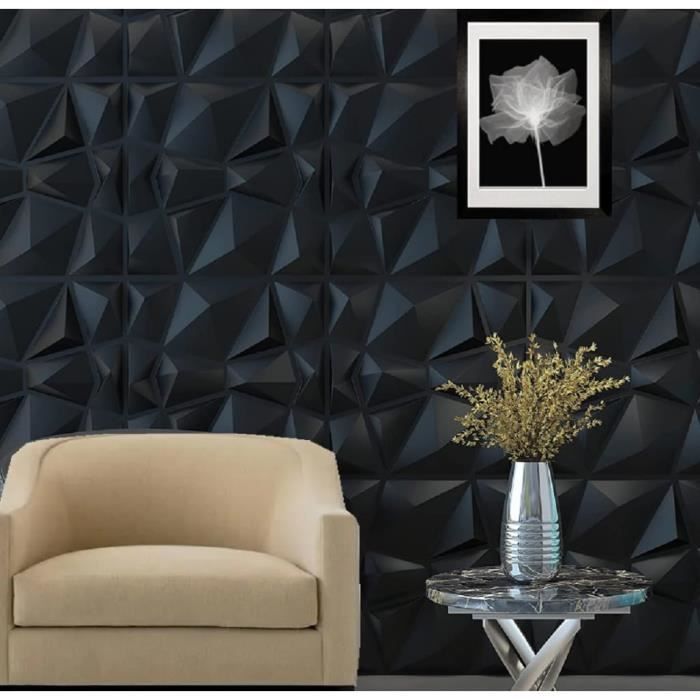 12 Panneaux Muraux 3D Wave Blanc - Déco Intérieure Salon, PVC Imperméable Et Facile à Poser