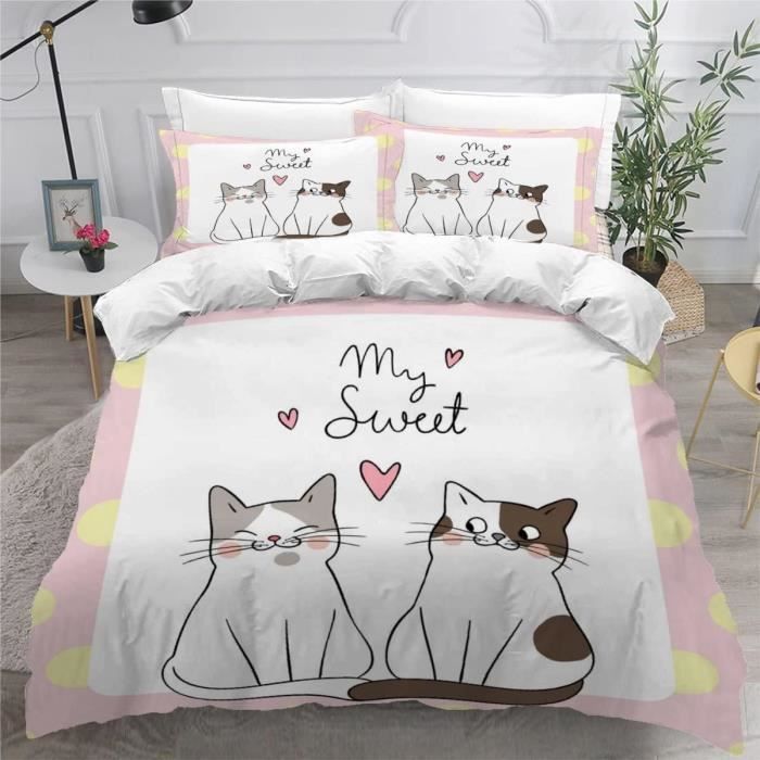 Vency Housse De Couette 200x200 3 Pièces Gris Stripe - Oeko-TEX Coton