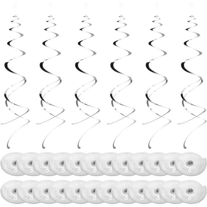 Papier Crépon 30 Pcs Tourbillons Suspendus Bleu - Décoration Spirale Plafond Pour Anniversaire, Mariage Et Fêtes
