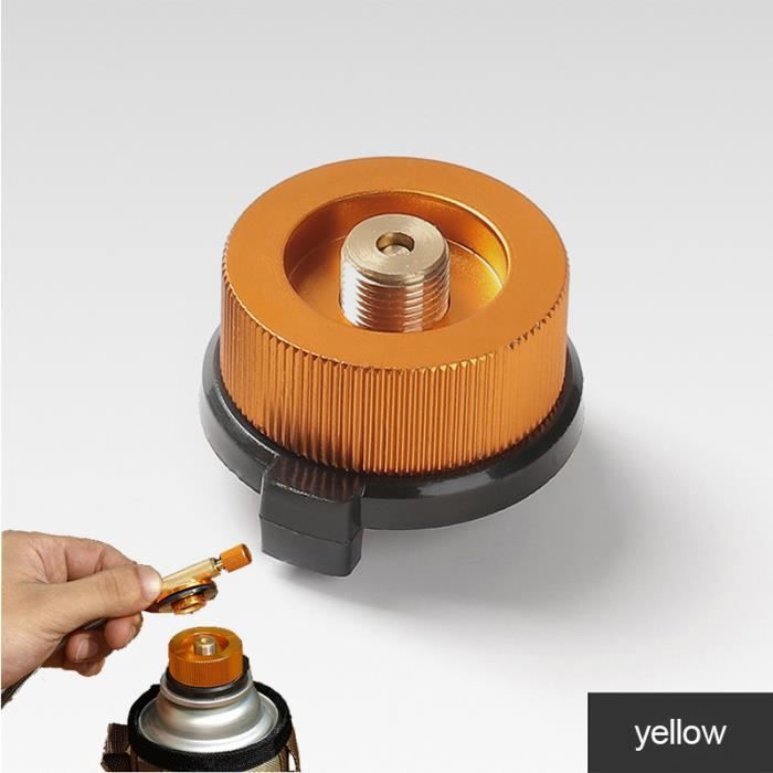 Adaptateur De Gaz Universel Pour Réchaud De Camping – Alliage Aluminium Doré, 4x2,8 Cm, Arrêt Automatique, Compatible Butane à Visser