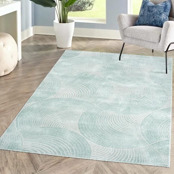 Tapis Salon 230x160 Cm à Poils épais - Design Géométrique Moderne, Antidérapant, Moelleux - Pour Salon, Chambre, Bureau