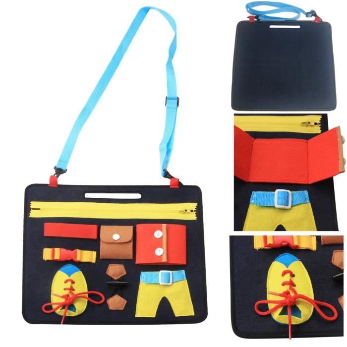 Tableau Enfant 1 Pc Planche D Apprentissage Habillage Enseignement Lacets Bebe 1 5 Ans Jouets Educatifs Noir Cdiscount Jeux Jouets