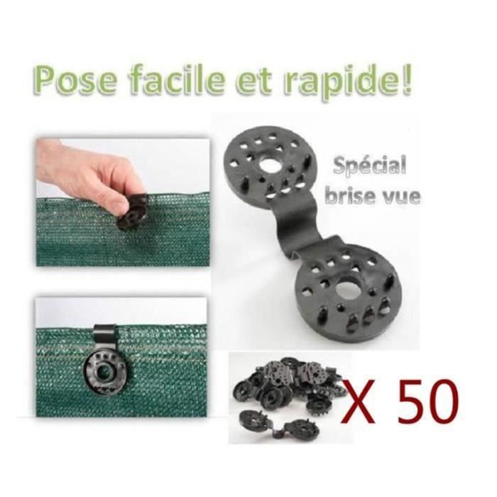 Kit De Fixation Pour Brise-vue Et Canisse 200 Pièces – Noir – Neuf