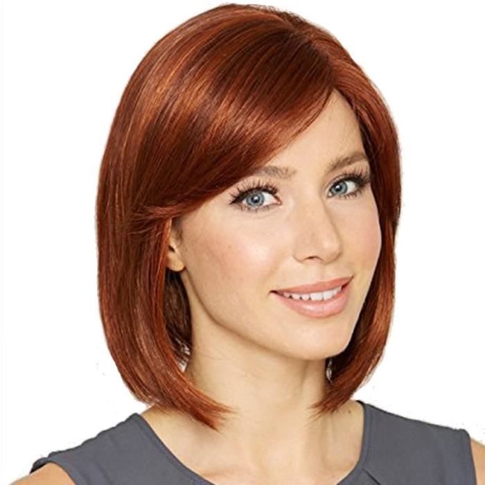 Perruque Synthétique Chaude Coiffure Nouvelle Stylé Kanekalon Court Droite Dame De Mode Sexy Coiffure Partie Cheveux Perruques Brun