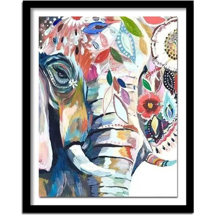 KEYIFA Éléphant Peinture Par Numéros Pour Adulte, Kits De Peinture Au