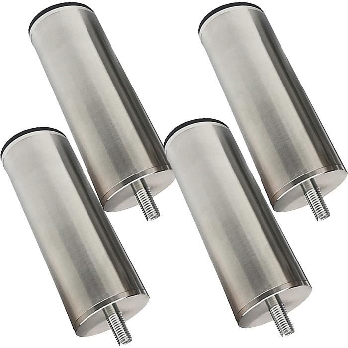 BTSKY Lot De 6 Dessous De Verre En Acier Inoxydable Brossé 10cm Avec Support - Protection Table Élégante