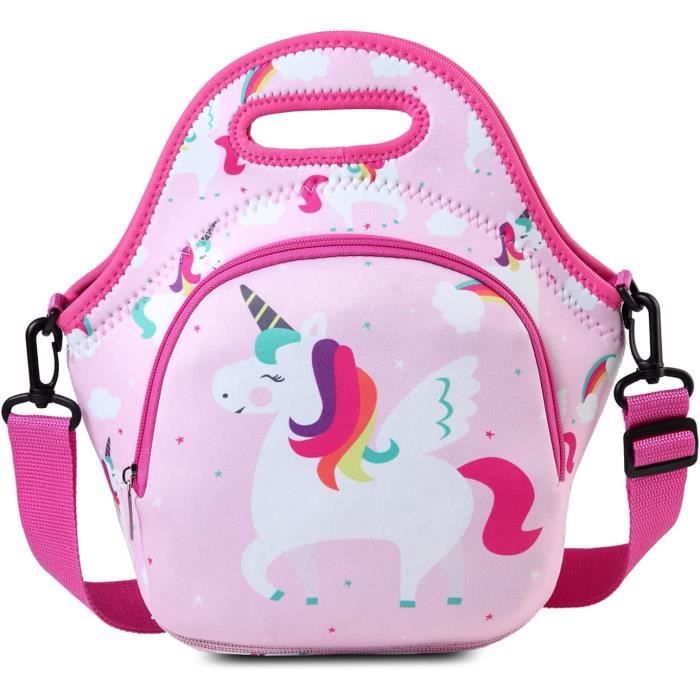 Sac à Lunch Isotherme Licorne Enfant KASGO - 9,98L Néoprène - Bandoulière Réglable - Sans BPA - Pour école Et Pique-nique