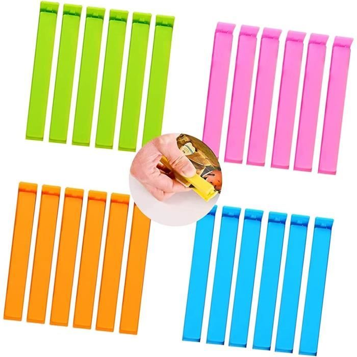 Lot 8 Clips Fermeture Bec Verseur | Fraîcheur Aliments | Réutilisables Lave-vaisselle | Multicolores