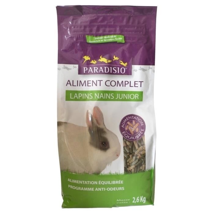 Paradisio Aliment Complet Pour Lapins Nains Junior 2 6kg Achat Vente Extrude En Granule Paradisio Aliment Complet Cdiscount
