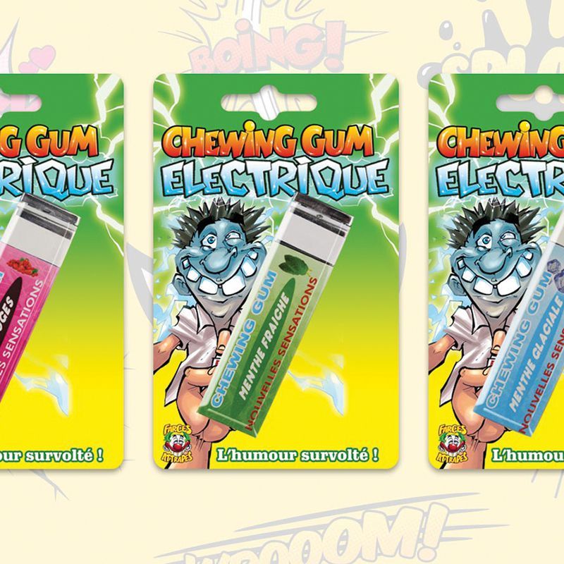 model aleatoire Chewing-gum decharge electrique farce et attrape