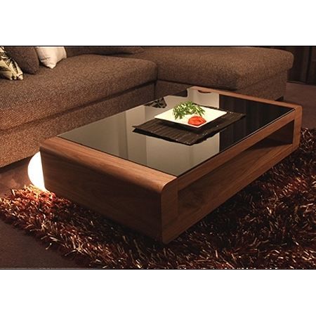 Table Basse Miami Noyer Verre Noir Achat Vente Table Basse