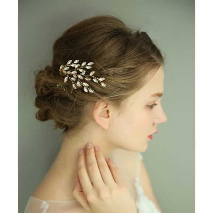 Anglacesmade Peigne A Cheveux De Mariee Avec Strass Pour Cheveux De Mariage Avec Feuilles En Cristal Accessoires Pour Cheveux De Achat Vente Brosse Peigne Cdiscount