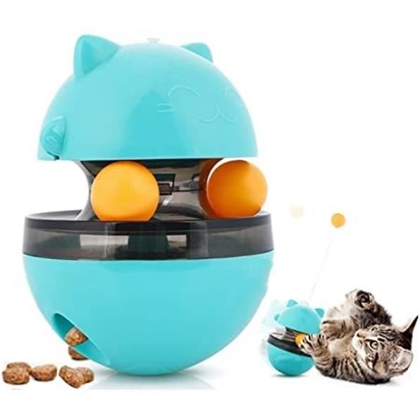 Comparer les prix de Jouet Chat 4 en 1,Balle Interactive Chat avec Double Boule, Jouet Distributeur Croquette Chat Facile à Nettoyer