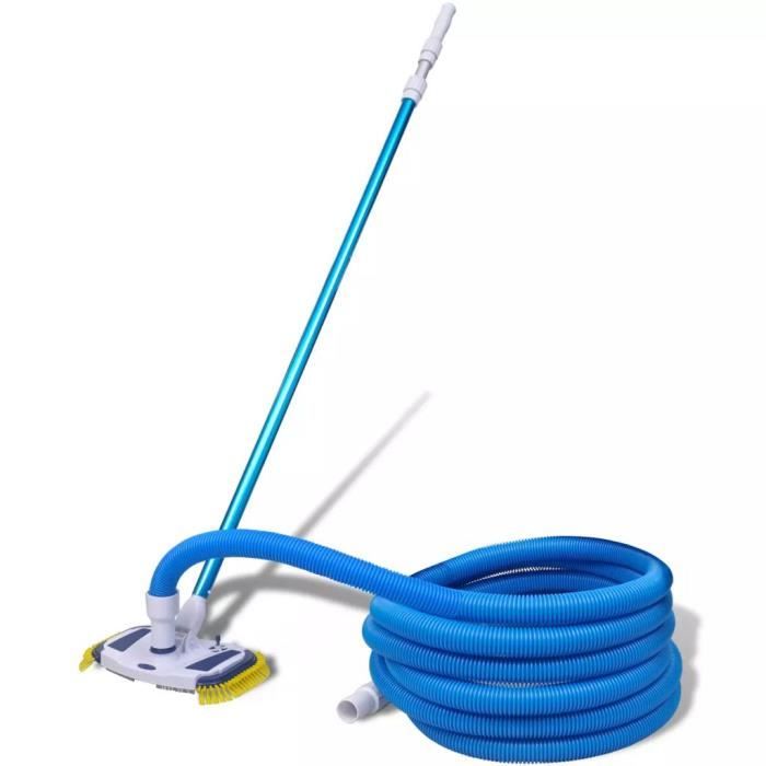 Aspirateur de Piscine - Mat télescopique réglable - Brosse à tête - Tuyau de 10 mètres