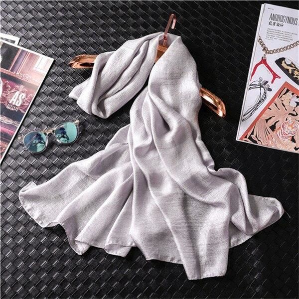 Foulard En Lin Et Soie Pour Femmes Marque De Luxe Foulard Hijab De Plage Echarpe Bandana Douce Grande Tail Sj40072 Cdiscount Pret A Porter