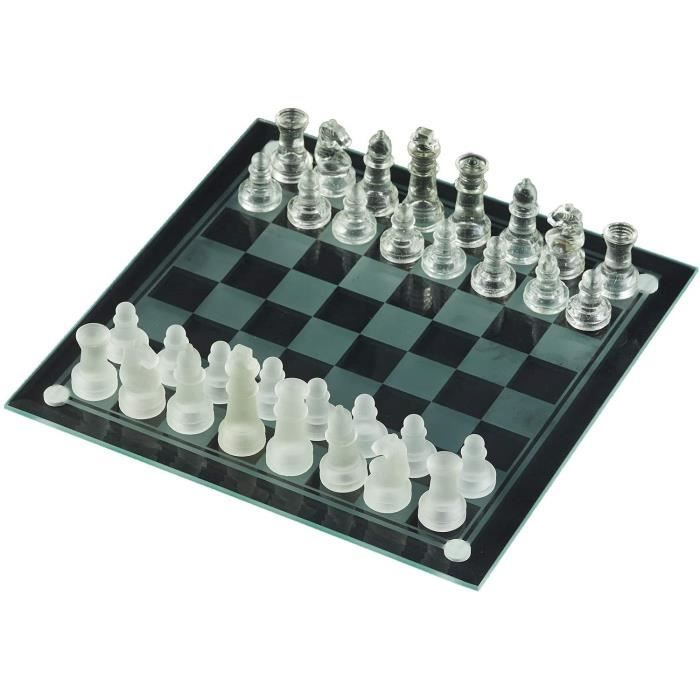 Jeu D'échecs En Verre – Échiquier 25x25cm, Décoratif, Neuf, Stratégie
