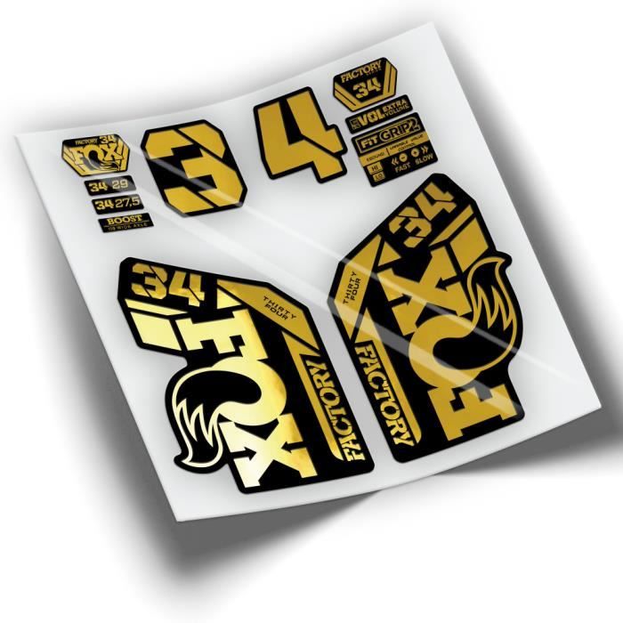 DECALS AUTOCOLLANTS DE FOURCHE FOX 34 FACTORY 2021 COULEURS WP411