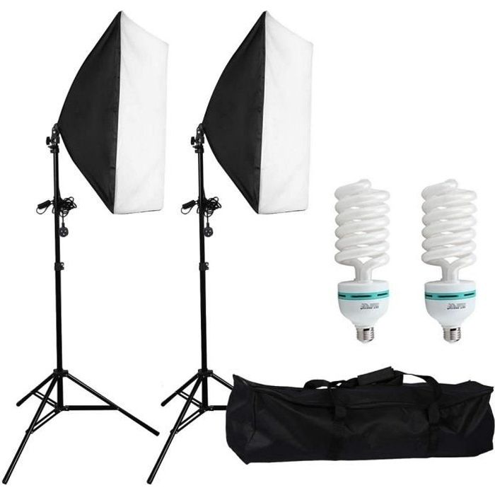 Lampe 25W ZUOCHEN Kit D'éclairage Softbox Studio De Photographie Kit Équipement D'éclairage Continu Boîte à Lumière Studio Photo 50x70cm Softbox 5500K pour Enregistrement Vidéo Portrait Shooting Lampe 25W ZUOCHEN Kit D'éclairage Softbox Studio De Photographie Kit Équipement D'éclairage Continu Boîte à Lumière Studio Photo 50x70cm Softbox 5500K pour Enregistrement Vidéo Portrait Shooting