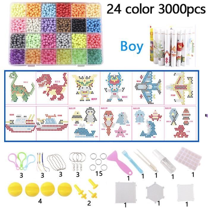 Chennyfun Kit Complet De L'eau Collante Perles, 3000 Perles D Eau Magiques De 24 Couleurs 5mm Ensemble De Jeu De Bricolage Crea