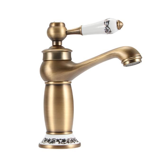 XLL-Faucet Euro-copper antique robinet Doré avec robinet Arc Mitigeur dévier de cuisine robinet mitigeur de lavabo Robinets au lavage Vaisselle et leau froide robinet mitigeur 