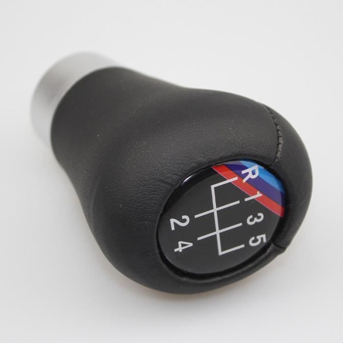 Pommeau De Levier De Vitesse SFONIA Pour BMW Série 3/5/X - Cuir Et Chrome, 5 Vitesses, Compatible Multiple Modèles