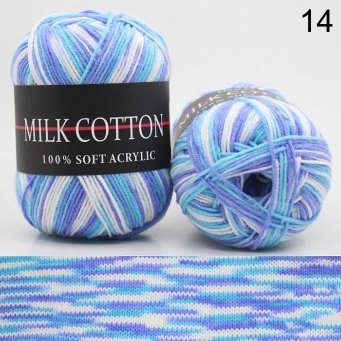 Fil à Tricoter/crochet Dégradé - 400g (4x100g) - Coton/Acrylique/Laine - Super Doux Pour Couvertures, écharpes...