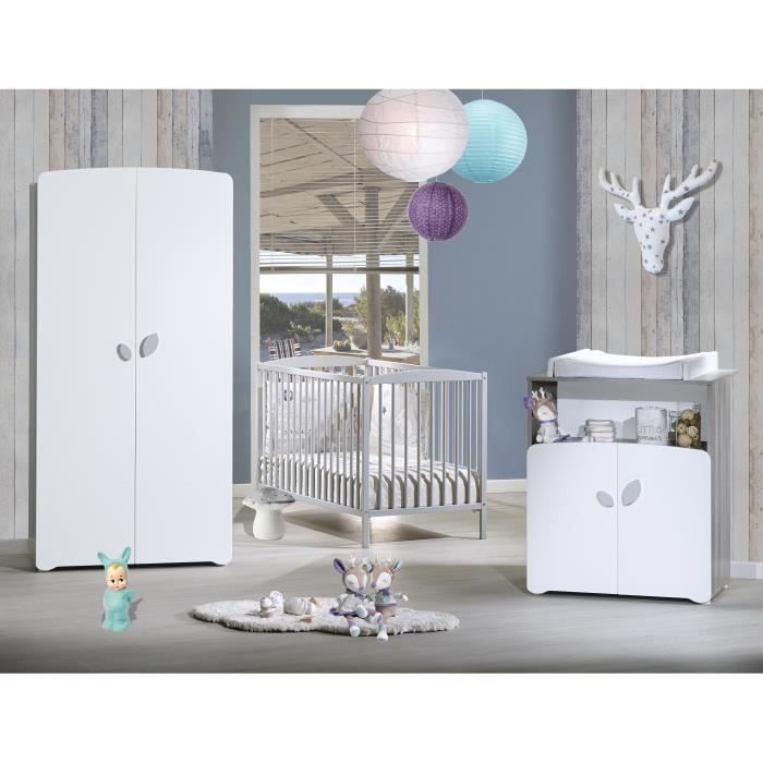 Baby Price New Leaf Chambre Bebe Complete Lit Barreaux 60x1 Armoire Commode A Langer Cdiscount Puericulture Eveil Bebe