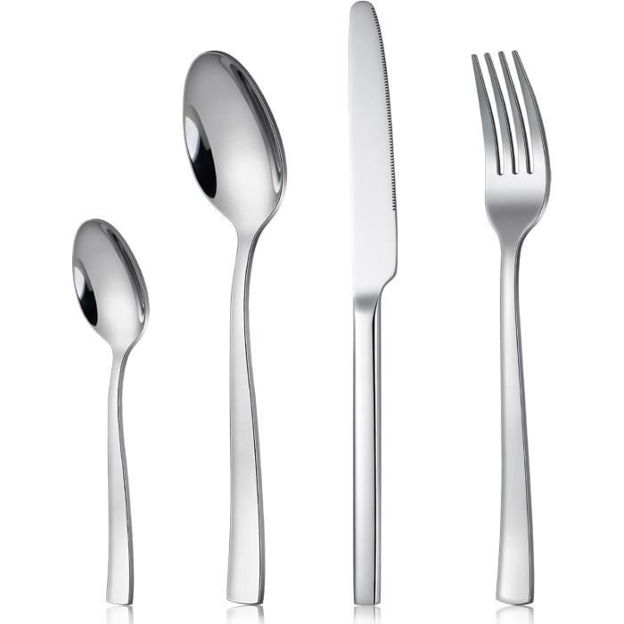 Ménagère 24 Pièces - INSFITY - Ensemble De Couverts En Acier Inoxydable - Or - Pour 6 - Maison