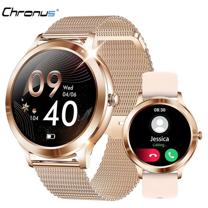 Montre connectée Femme CHRONUS - Modes Sportifs Multiples - Appel bluetooth  - Étanchéité IP67 - OR - Cdiscount Téléphonie