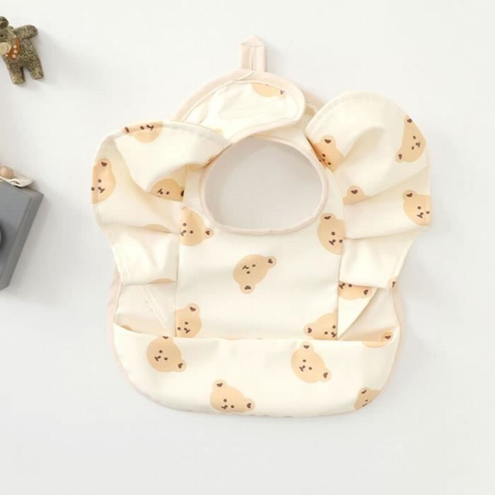 Zemiu Bavoir Bébé Manches Longues 6-30 Mois – 100% Étanche PU Doux, Lavable Machine, Protection Repas Anti-Taches