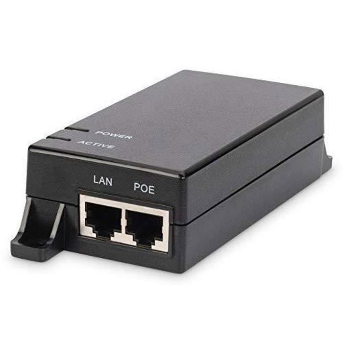 DIGITUS Injecteur PoE IEEE802.3af Gigabit Ethernet 15,4 W Max. 48 V Broches 4/5 (+) et 7/8(-)
