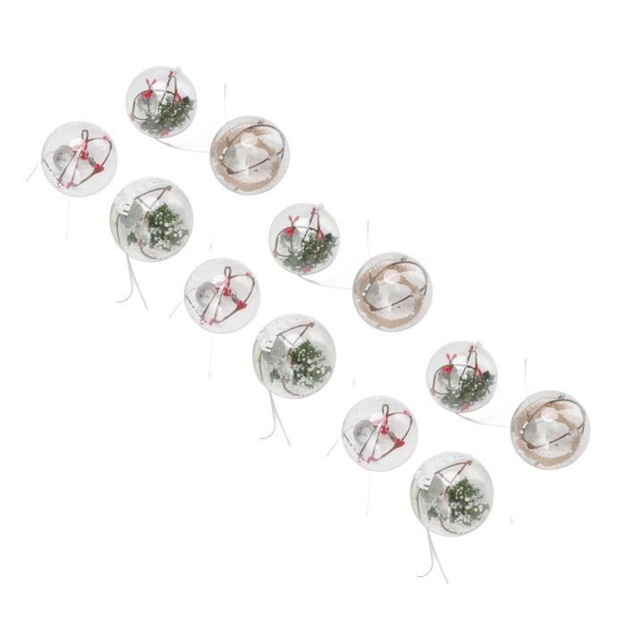 Drfeify boule de Noël Boule de décoration de noël 12 pièces, artisanat