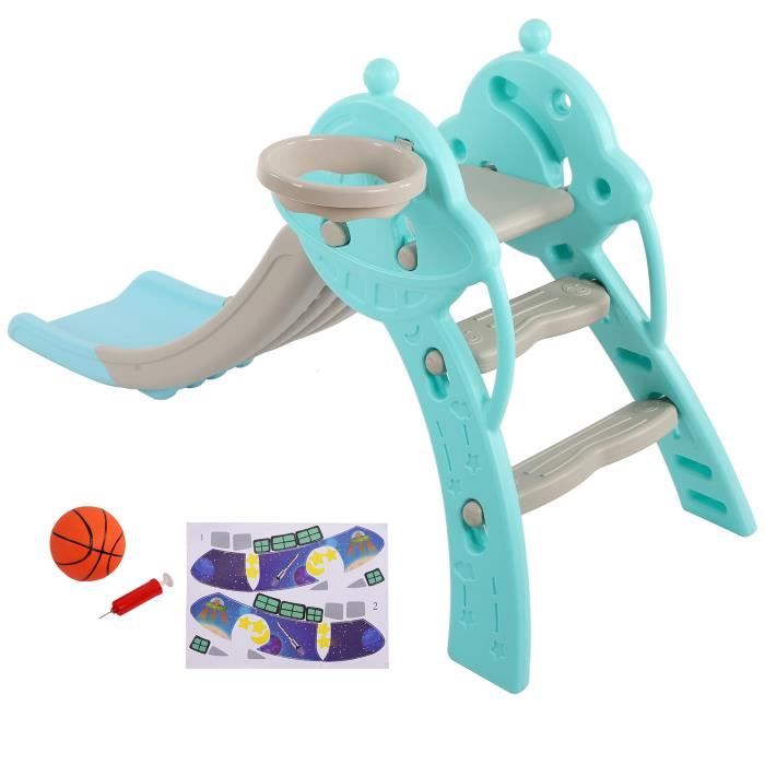 Toboggan Enfant HT-21319 – Aire De Jeux Intérieur/Extérieur Avec Rampe Antidérapante, Jusqu’à 100 Kg